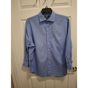 3/$15 Polo Ralph Lauren Sz 17.5 32/33 Blue Regent Fit Long Sleeve Dress‎ Shirt